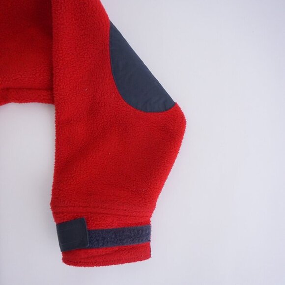 Vintage '90s Burisport.Ch Switzerland Red Navy Fleece Hiking Zip Up Sweater S - Picture 9 of 10